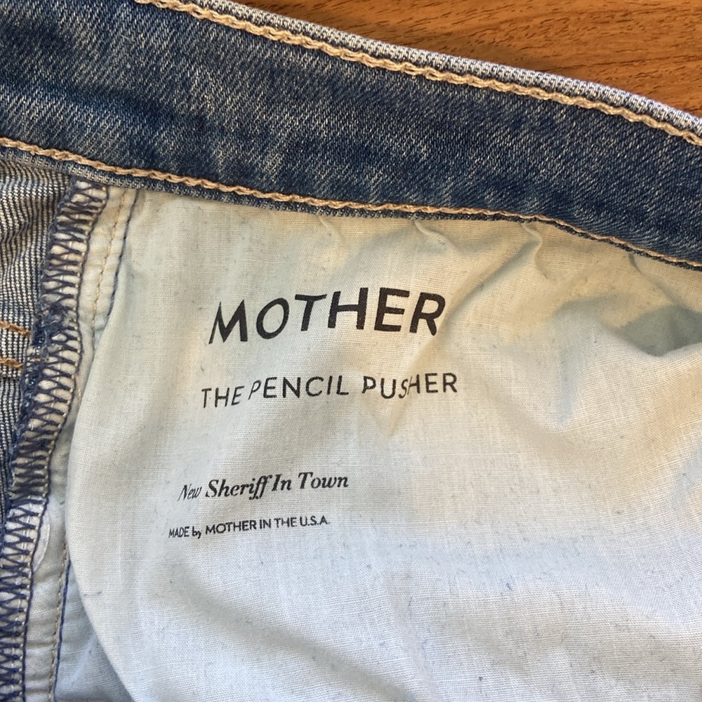 MOTHER midi denim skirt in Light Blue Denim - Picture 7 of 8